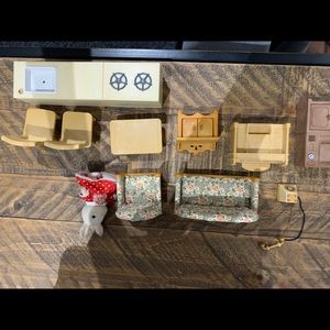 Calico critters accessories and a bunny